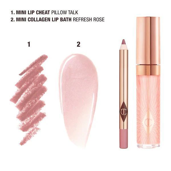 Набор губ Charlotte Tilbury Glossy Nude Pink Lip Duo (карандаш Pillow Talk + блеск Refresh Rose), оригинал iic-c71 фото